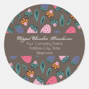 Chocolate Dipped Strawberries Business Pattern Classic Round Sticker