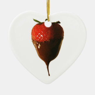 Chocolate dipped strawberry ceramic ornament