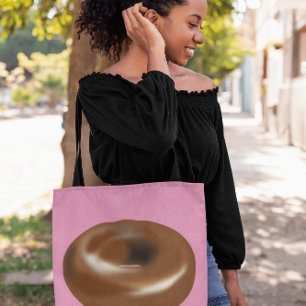 CHOCOLATE DONUT PINK TOTE PURSE BAG