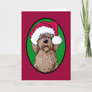 Chocolate Doodle Santa Holiday Card