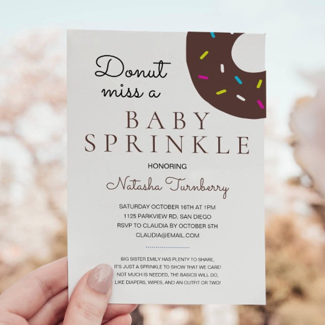 Chocolate Doughnut Baby Sprinkle Neutral Baby Show Invitation (Creator Uploaded)