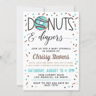 Chocolate Doughnut Baby Sprinkle Shower Invitation