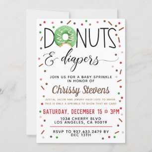 Chocolate Doughnut Baby Sprinkle Shower Invitation