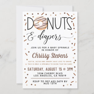 Chocolate Doughnut Baby Sprinkle Shower Invitation