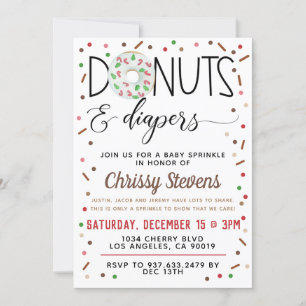 Chocolate Doughnut Baby Sprinkle Shower Invitation