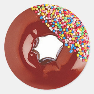 Chocolate Doughnut Classic Round Sticker