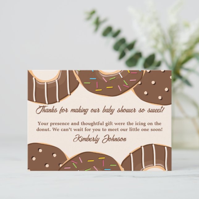 Chocolate Doughnut Delight  Thank You Card (Standing Front)