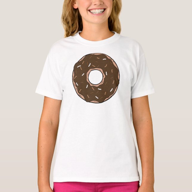 Chocolate Doughnut, Doughnut, Icing, Glaze, Sprink T-Shirt (Front)