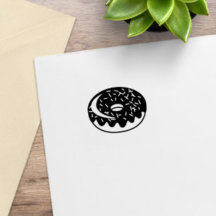 Chocolate Doughnut Loyalty Get One Free Rubber Stamp