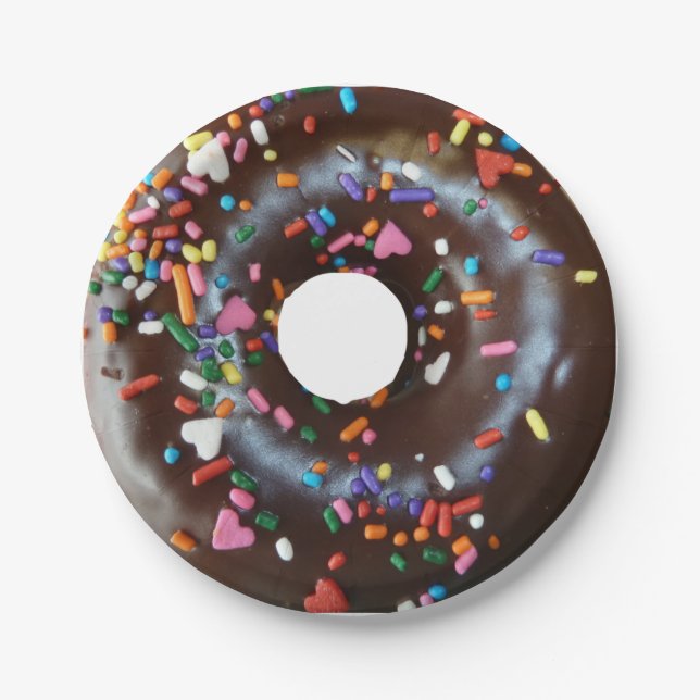 Chocolate doughnut paper plate (Front)
