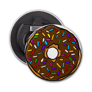 Chocolate Doughnut Rainbow Colourful Sprinkles Art Bottle Opener