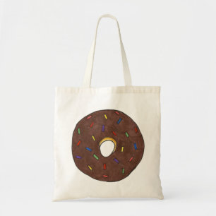 Chocolate Doughnut Rainbow Sprinkles Doughnut Tote Bag