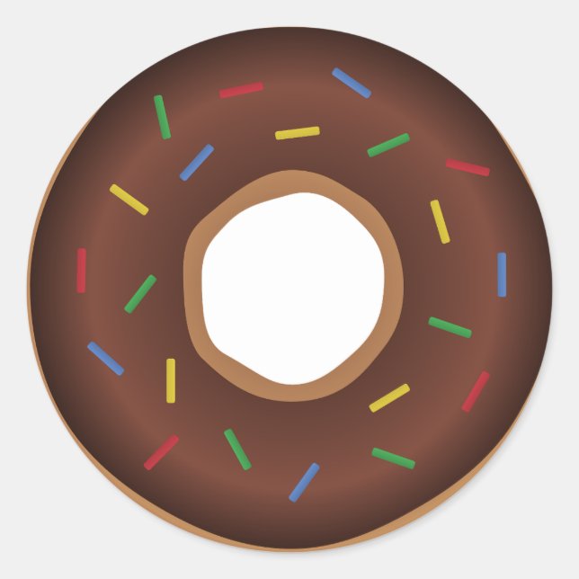 Chocolate Doughnut round stickers (Front)
