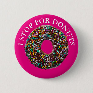 Chocolate Doughnut with colourful sprinkles 6 Cm Round Badge