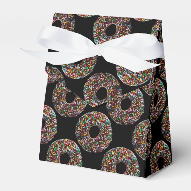 Chocolate Doughnut with colourful sprinkles Favour Box (Front Side)