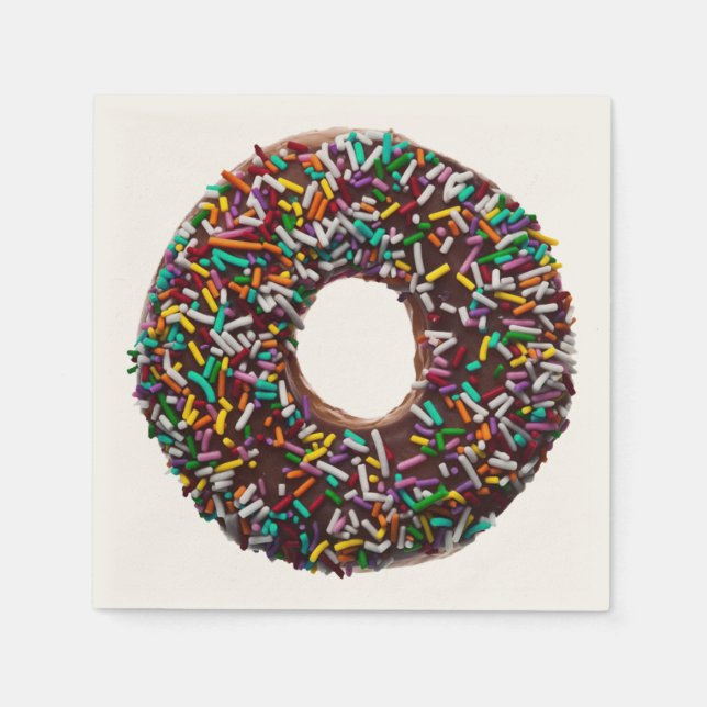 Chocolate Doughnut with colourful sprinkles Napkin (Front)