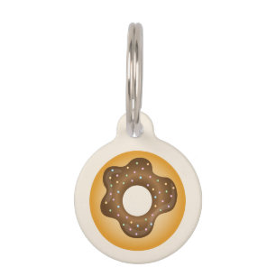 Chocolate Doughnut With Name And Number Pet Tag