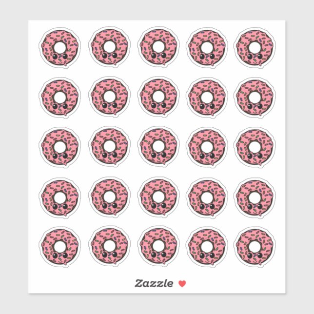 Chocolate Doughnut with Pink Frosting and Sprinkle (Sheet)