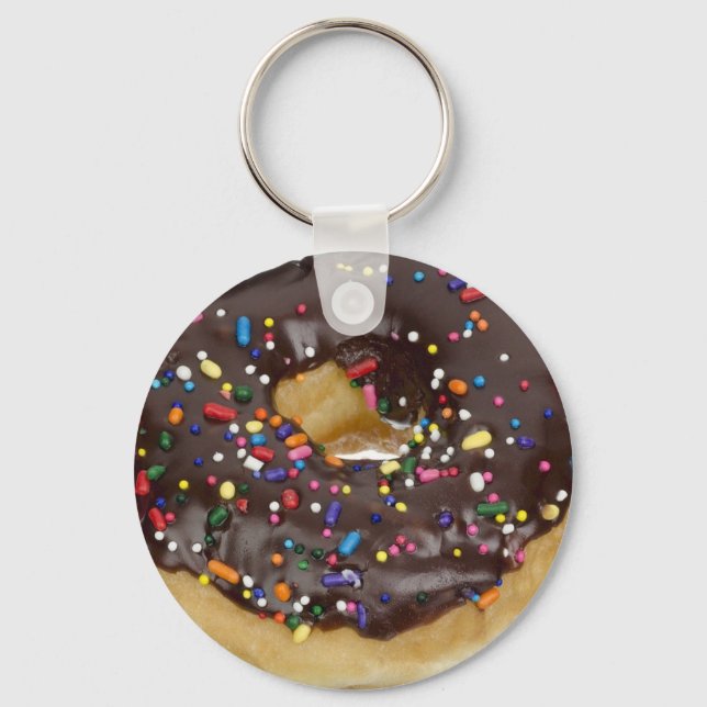 Chocolate Doughnut with Sprinkles Key Chain (Front)