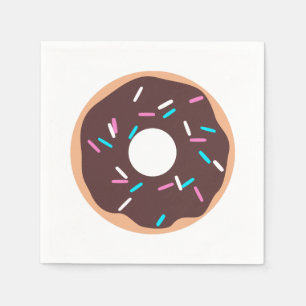 Chocolate Doughnut with Sprinkles Napkin