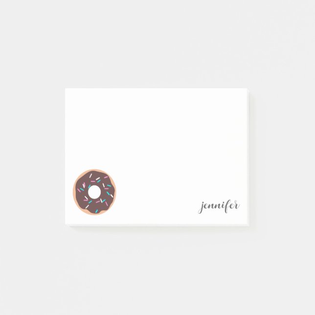 Chocolate Doughnut with Sprinkles Post-it Notes (Front)