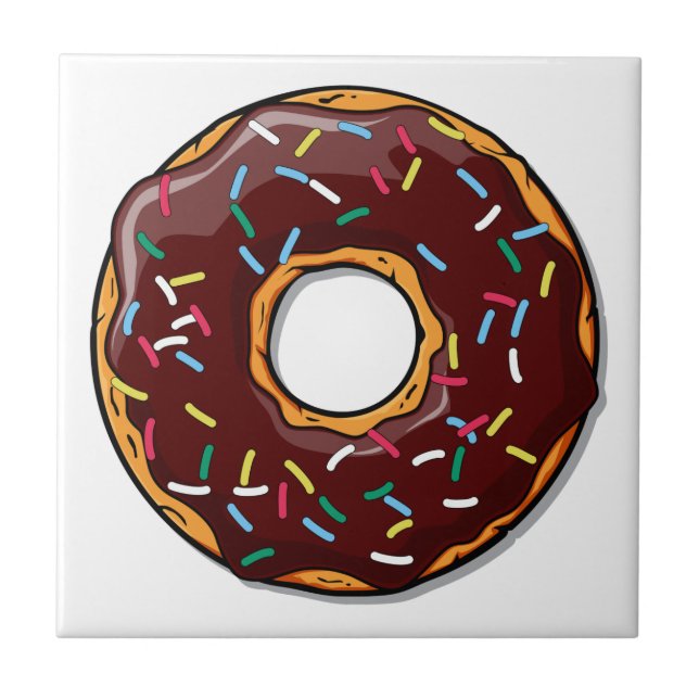 Chocolate Doughnut with Sprinkles Tile (Front)