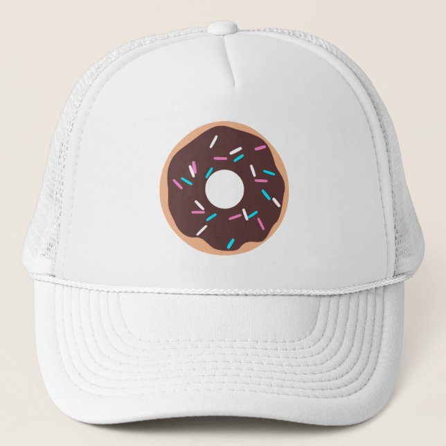 Chocolate Doughnut with Sprinkles Trucker Hat (Front)
