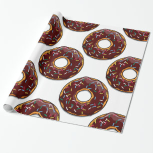 Chocolate Doughnut with Sprinkles Wrapping Paper