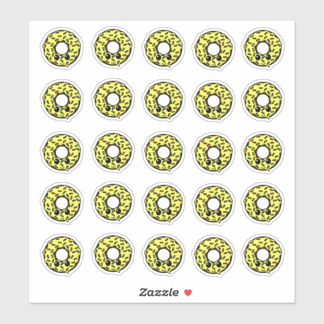 Chocolate Doughnut with Yellow Frosting and Sprink (Sheet)