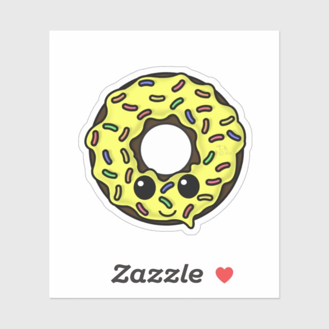 Chocolate Doughnut with Yellow Frosting and Sprink (Sheet)