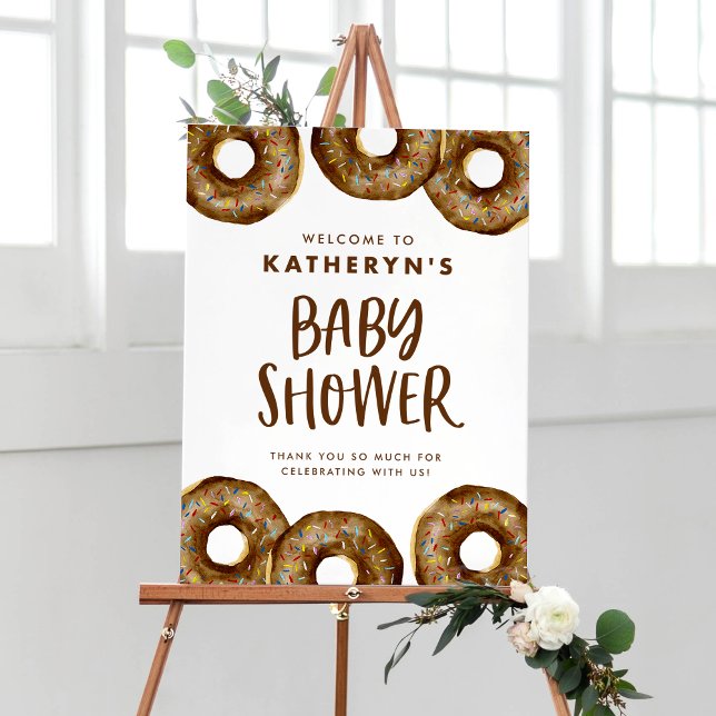 Chocolate Doughnuts Baby Shower Welcome Poster (Creator Uploaded)