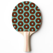 Chocolate Doughnuts Ping Pong Paddle
