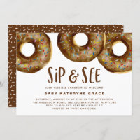 Chocolate Doughnuts Sprinkles Baby Shower Sip and 