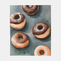 Chocolate Doughnuts Watercolor