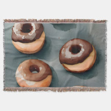 Chocolate Doughnuts Watercolor