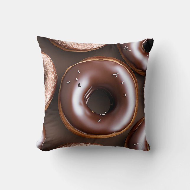 Chocolate Doughnuts with Sprinkles  Cushion (Front)