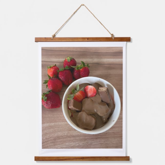 Chocolate-Drenched Strawberry Bliss Hanging Tapestry (Front)