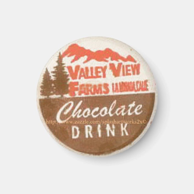 "Chocolate Drink Milk Cap-1960s" Magnet (Front)