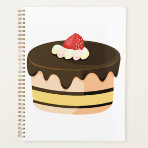 Chocolate Drip Cake with Strawberry Planner
