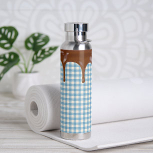Chocolate Dripping On Gingham Water Bottle