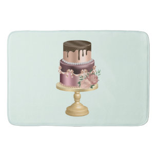 Chocolate Drips and Rose Gold Luxury Cake Bath Mat