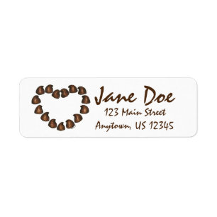 Chocolate Drop Candy Heart Valentine's Day Sweets Return Address Label