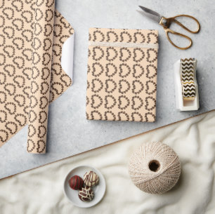 Chocolate Drop Hearts Love Valentine's Day Brown Wrapping Paper