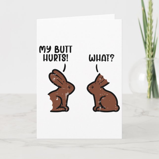 Chocolate Easter Bunnies Funny Rabbit Bunny Candy  Card (Front)