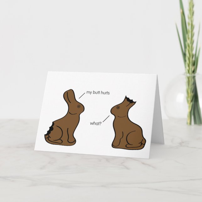 Chocolate Easter Bunnies Holiday Card (Front)