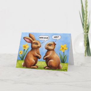 Chocolate Easter Bunnies Humour Card