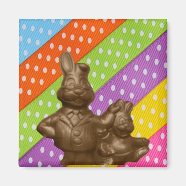 Chocolate Easter Bunnies Magnet (Front)