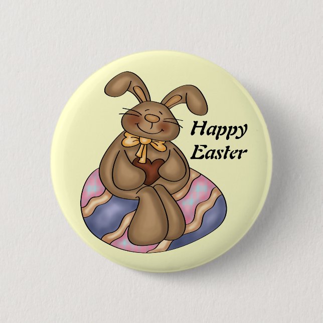 Chocolate Easter Bunny button (Front)