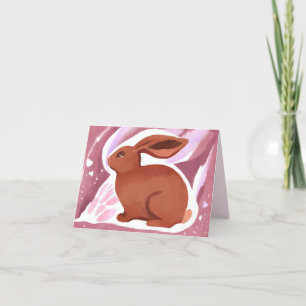 Chocolate Easter Bunny   Cute Pastel Watercolor Holiday Card