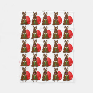 Chocolate Easter Bunny Fleece Blanket